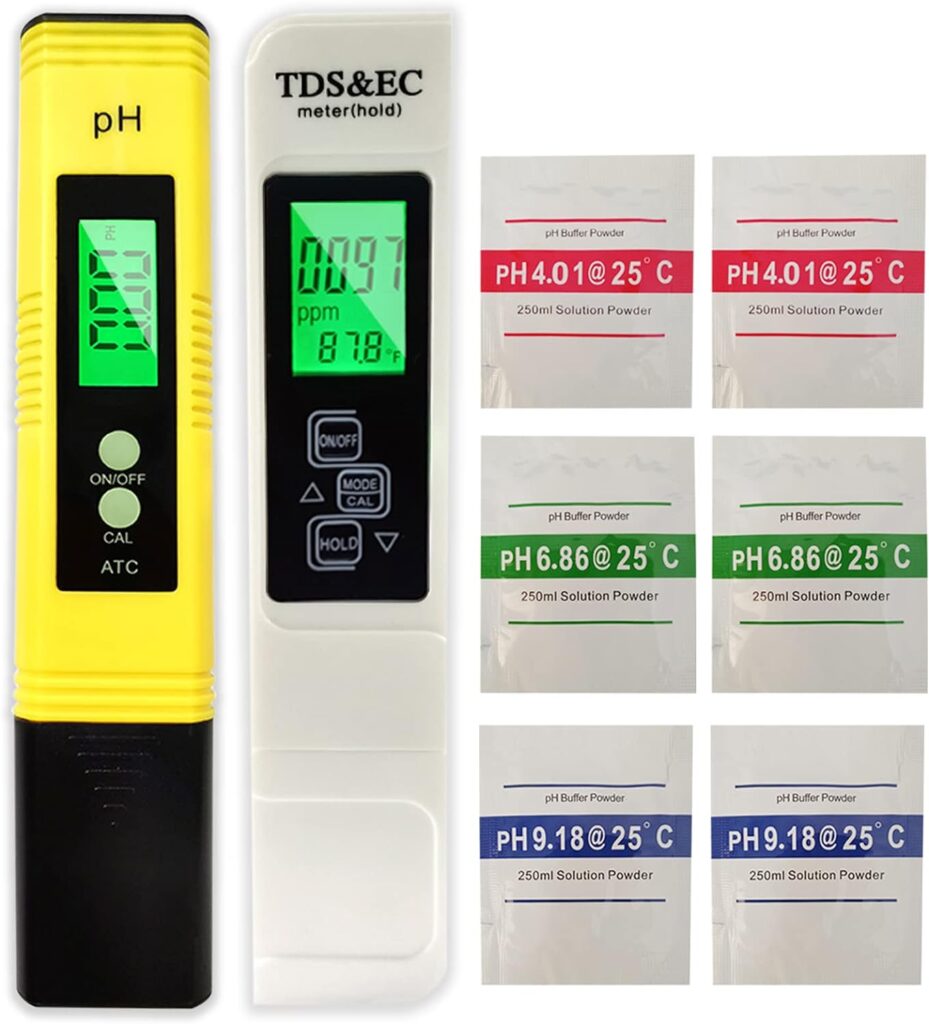 4 in 1 tds ph Meter,EC Temperature Meter, PPM Meters,TDS Water Tester for tap Drinking Water,Digital PH Pen lab pH Tester for Water hydroponics Aquarium Pools Spas