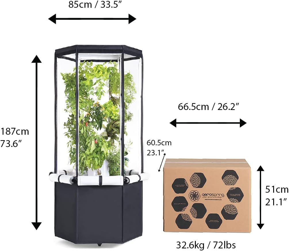 Aerospring 27-Plant Vertical Hydroponics Indoor Growing System - Patented Vertical Hydroponic Kit for Indoor Gardening - Grow Tent, LED Grow Lights  Fan - Grow Lettuce, Herbs, Veggies  Fruits