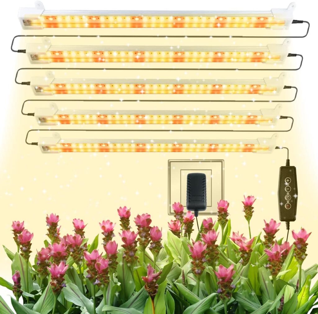 Grow Light Strips, LED 150-Bulb 3500K Dimmable Full Spectrum Plant Growing Lamp Bars for Indoor Plants Hydroponic Veg Succulent Seedling, Daisy-Chain Design