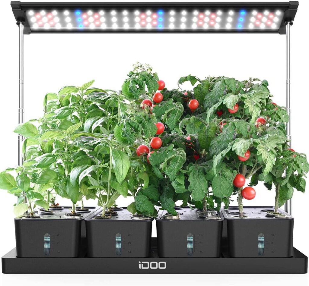 iDOO 20 Pods Indoor Herb Garden Hyrdroponics Growing System with LED Grow Light and 4 Removable Water Tank, Free Timing Setting, 27 Adjustable Height