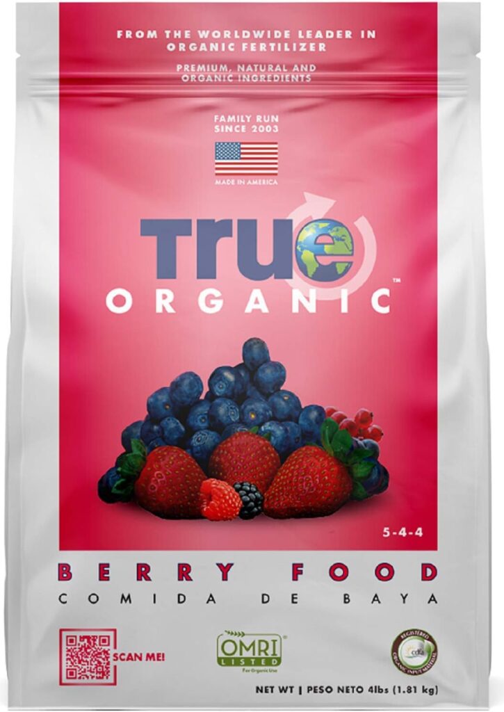 True Organic - Berry  Fruit Plant Food 4lbs - CDFA, OMRI, for Organic Gardening  Jobe’s Organics 09026 Fertilizer, 4 lb