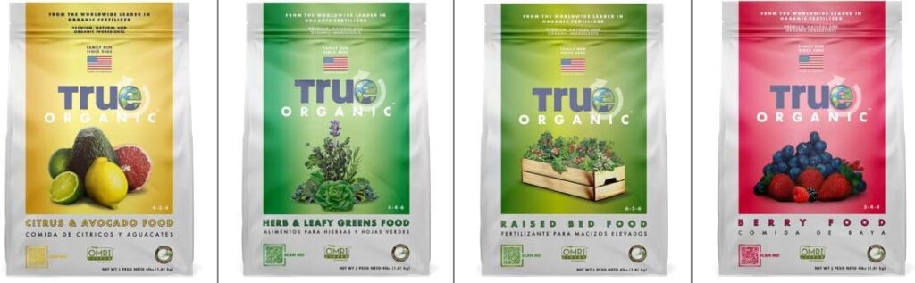 True Organic - Berry  Fruit Plant Food 4lbs - CDFA, OMRI, for Organic Gardening  Jobe’s Organics 09026 Fertilizer, 4 lb