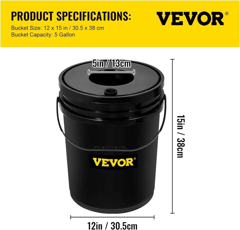 VEVOR 8 Buckets DWC Hydroponic System, 5 Gallon, Deep Culture, Plants Grow Kit with Pump, Air Stone and Water Level Device, for Indoor/Outdoor Leafy Vegetables, Black