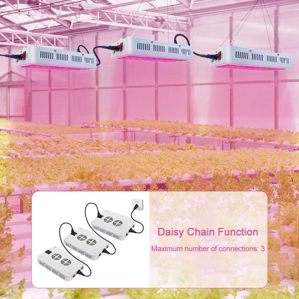 1000 Watt LED Grow Light, Grow Lamp for Indoor Plants Full Spectrum Hydroponic Veg and Flower Grow Lights with Daisy Chain Growing Light Fixtures