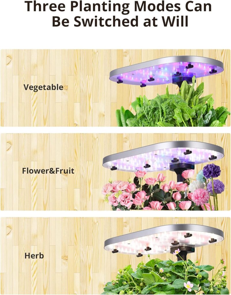 12 Pods Hydroponics Growing System, JustSmart Indoor Garden Up to 30 with 30W 120 LED Grow Light, Silent Pump System, Automatic Timer for Home Kitchen Gardening, GS1 Lite