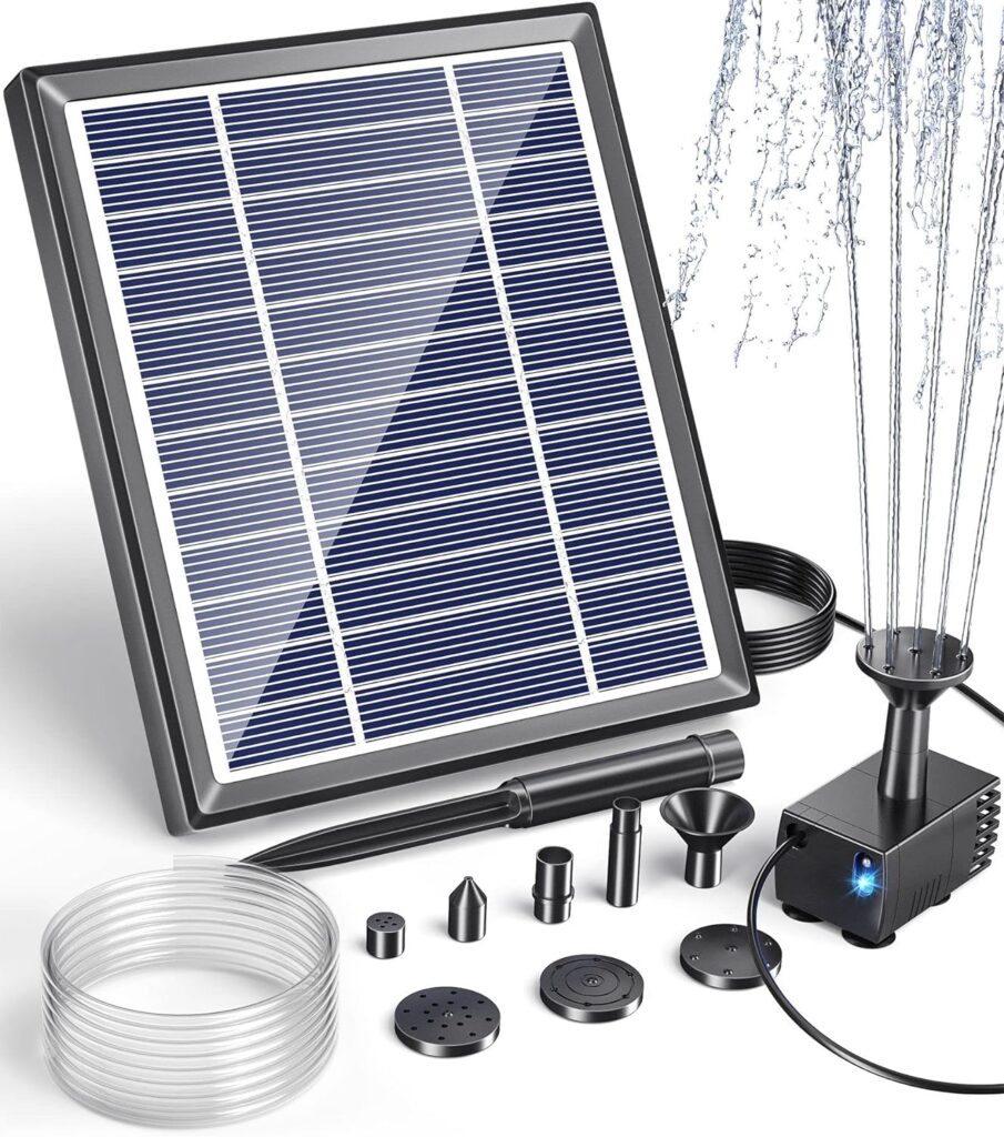 Biling Solar Aerator for Pond with 2200 mAh Battery Backup, 3 Modes Solar Air Pump Hydroponics Air Pump, Solar Powered Pond Aerator Pond Bubbler for Outdoor Fish Pond Stock Tank Aquarium