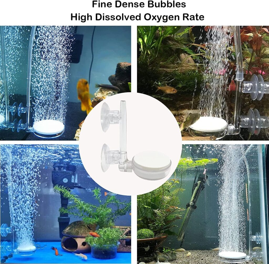 FRIRODSAY Aquarium Air Stone Fish Tank Bubbler Bubble Stone Oxygen Stone Ultra Silent High Dissolving Oxygen Diffuser Kit for Aquarium Fish Tank Hydroponic 1.4Inch