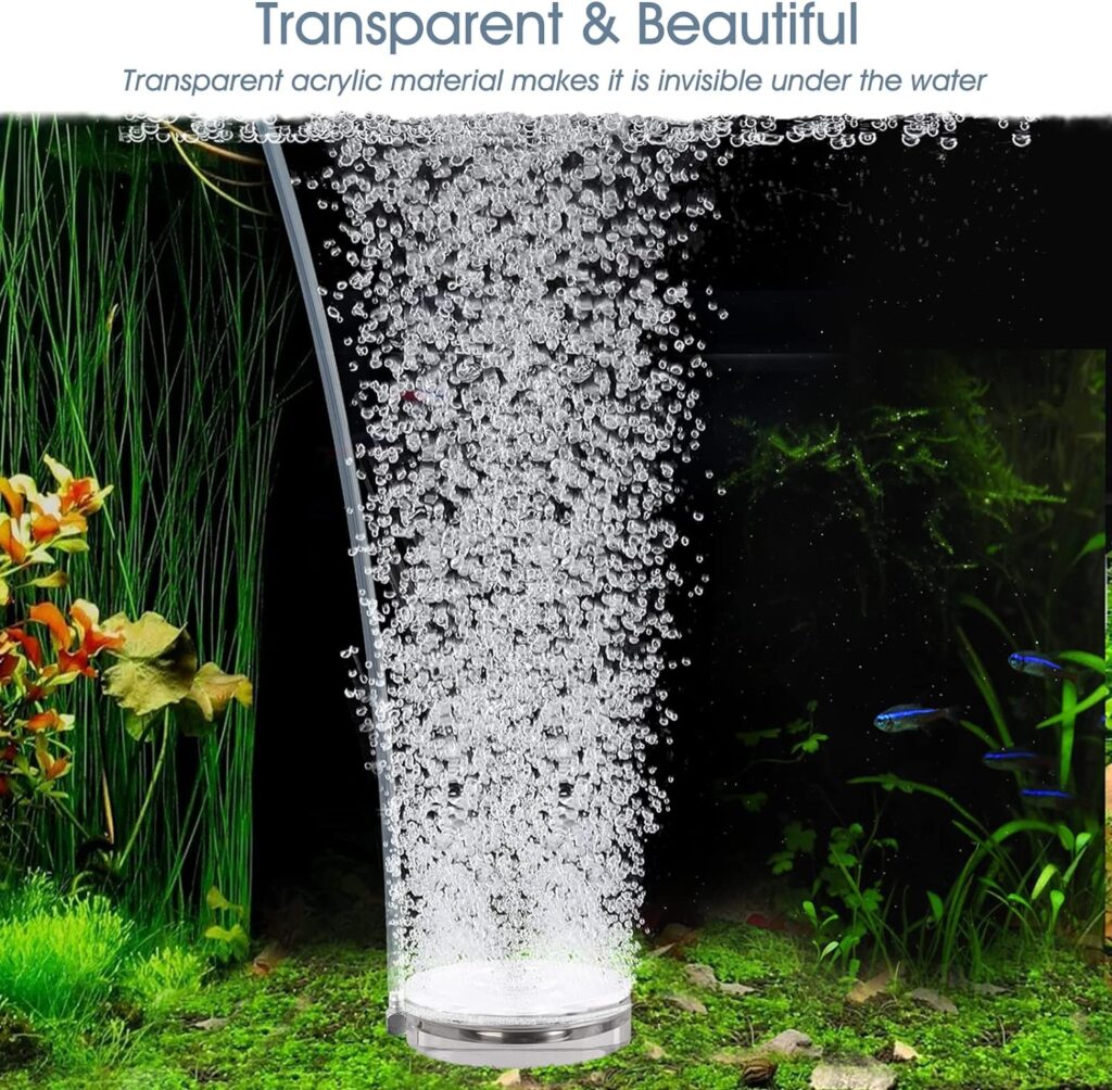 hygger Air Stones for Aquariums, Transparent Acrylic Fish Tank Bubbler Kit with Air Tube, Ultra Silent Bubble Stone Super-High Dissolved Oxygen Diffuser for Aquarium Fish Tank and Hydroponic