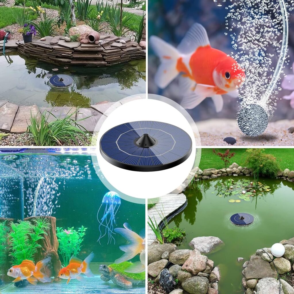 NFESOLAR 15W Solar Pond Aerator, Solar Pond Aerators for Outdoor Ponds with 2 Outlets and Power Display, 3 Mode Solar Air Pump for Fish Pond Stock Tank Hydroponics No Noise
