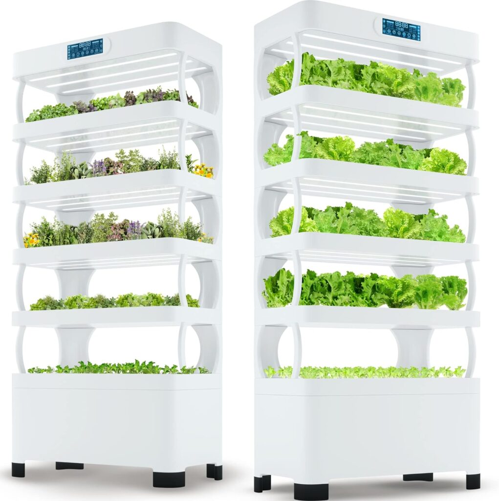Nutraponics Hydroponics System for Herbs, Fruits,  Vegetables – Hydroponic Growing System with Automated LED Grow Lights – Vertical Farming for Indoor Tower Garden – 72 Planters and 82 Seeding Sites