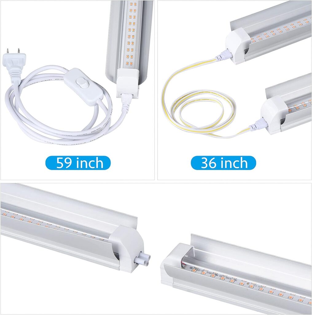TYAGMAM Grow Light, 2ft T8,150W(6 x 25W, 900W Equivalent), Super Bright, Full Spectrum Sunlight Plant Light, LED Grow Light Strips, Grow Light Bulbs for Indoor Plants,Greenhouse,6-Pack