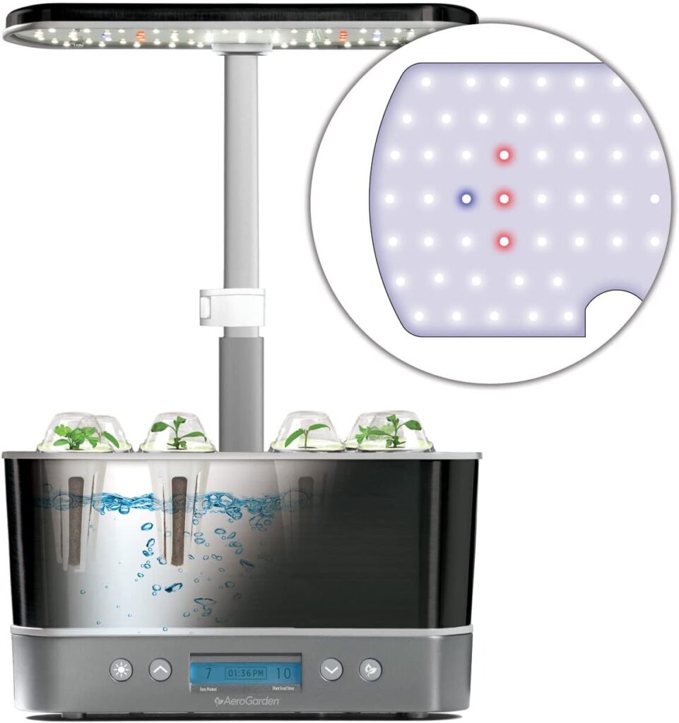 AeroGarden Harvest Elite Indoor Garden Hydroponic System with LED Grow Light and Herb Kit, Holds up to 6 Pods, Sage