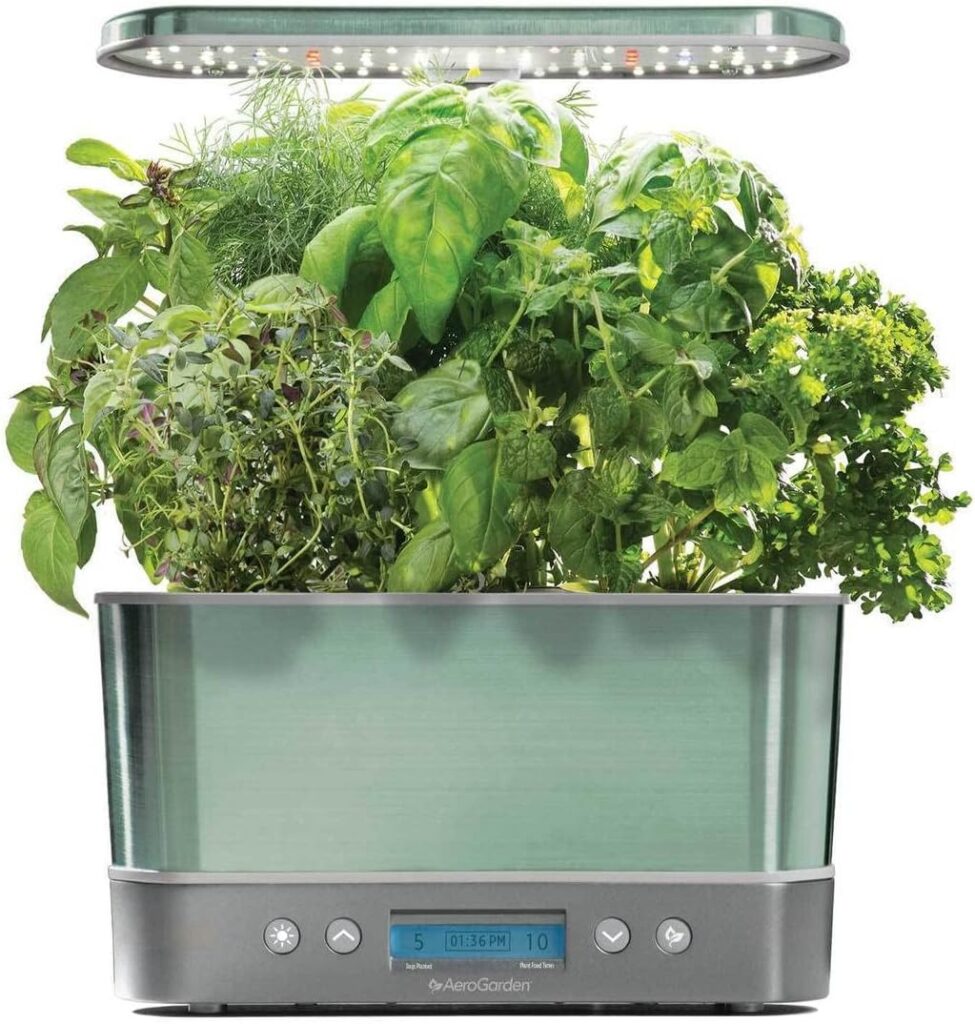 AeroGarden Harvest Elite Indoor Garden Hydroponic System with LED Grow Light and Herb Kit, Holds up to 6 Pods, Sage