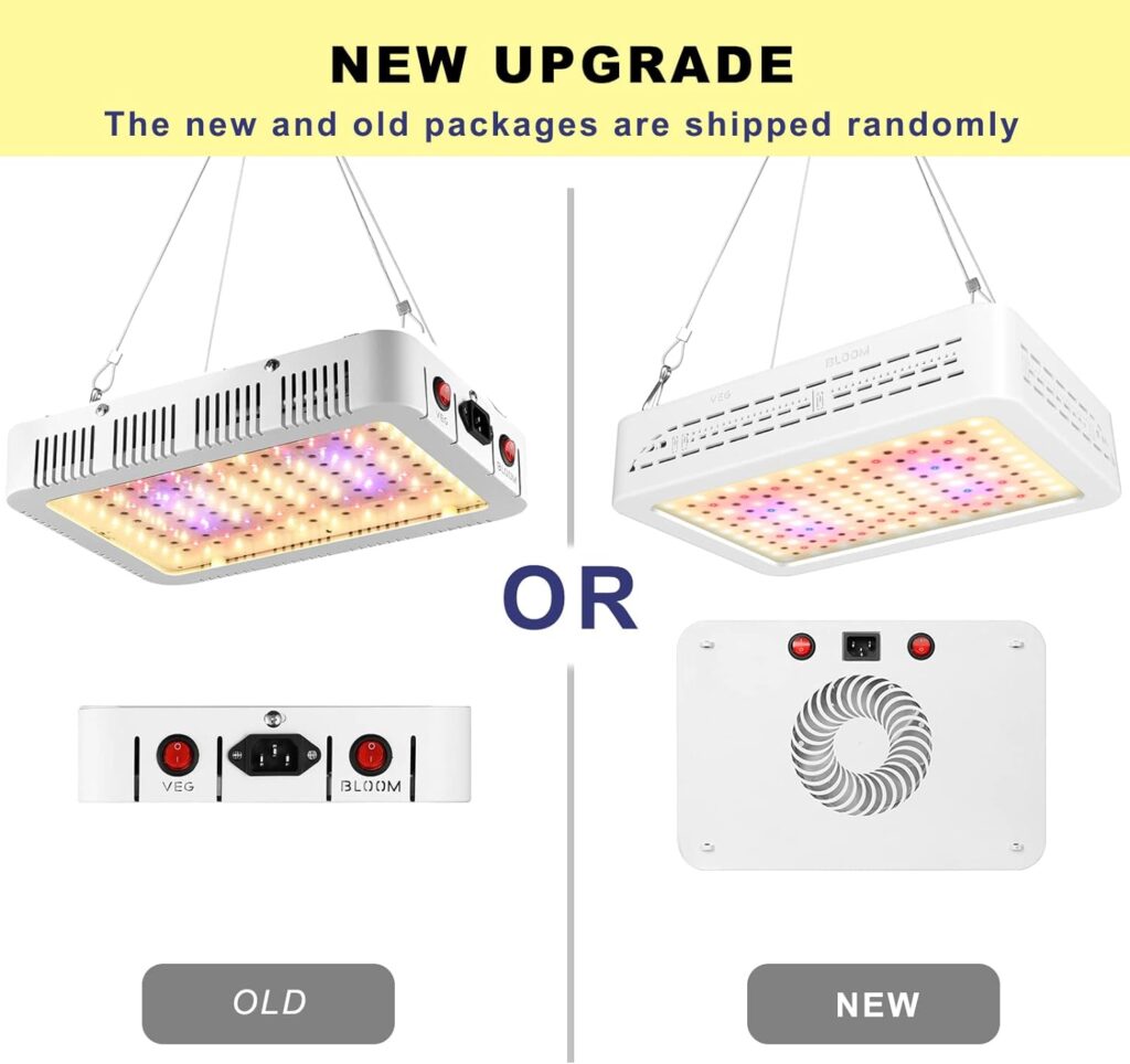 Aidyu 1000W LED Grow Light, Full Spectrum Growing Lamps for Indoor Hydroponic Greenhouse Plants with Veg and Bloom Switch, Safe, UV  IR, Adjustable Rope Hanger