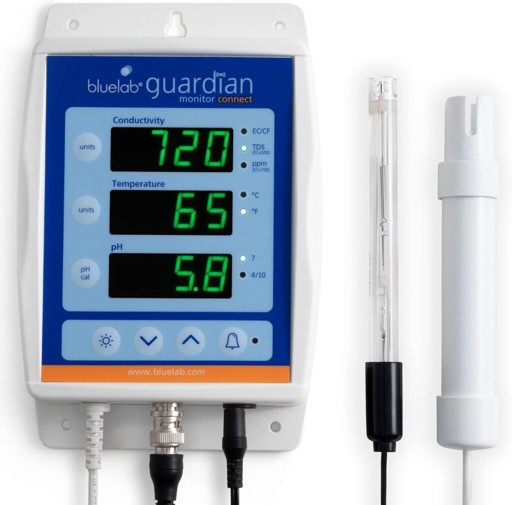 Bluelab MONGUACON Guardian Monitor Connect for pH, Temperature, and TDS in Water with Data Logging (Connect Stick not Included), Nutrient Meter for Hydroponic System and Indoor Plant Grow White : Industrial  Scientific