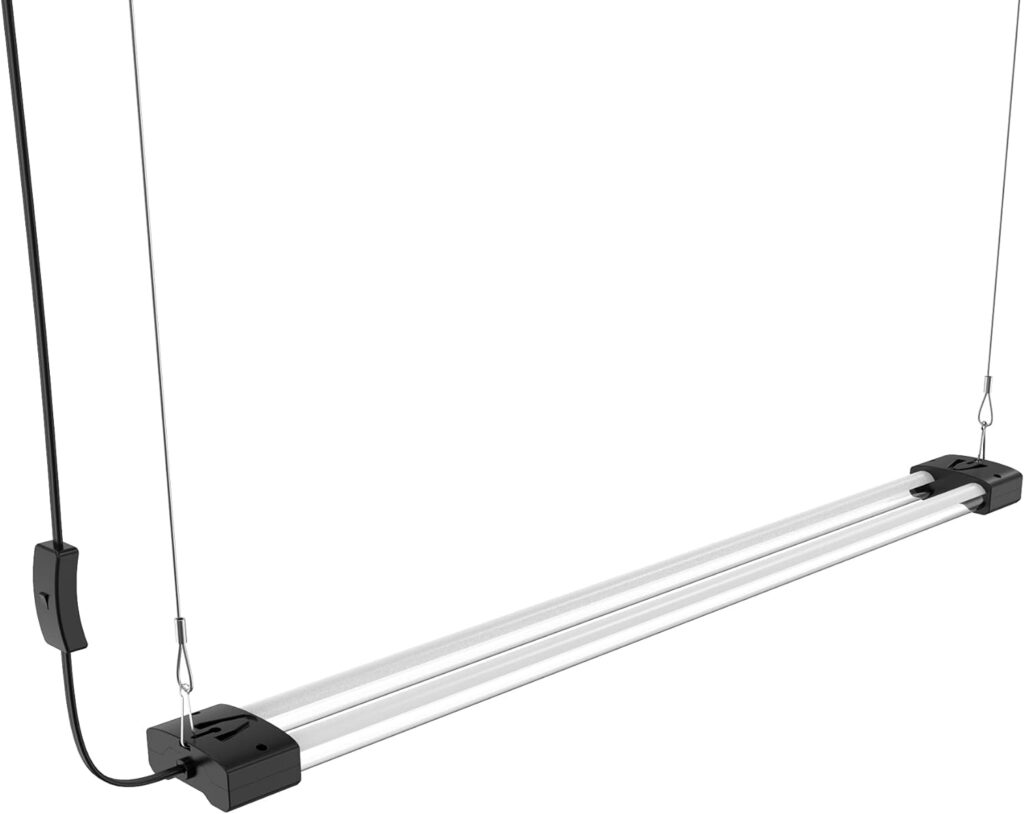 DYMOND BoostGro LED Grow Light Full Spectrum Linkable 5000K Daylight + 660nm Red Indoor Plant Lighting Fixture (2 FT, Black)