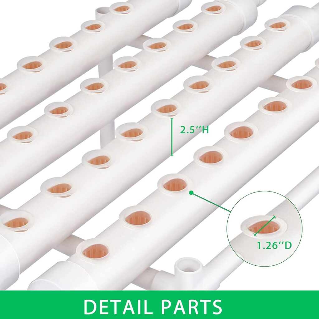 Ebuy Hydroponics Growing System 3 Layers 108 Sites Food-Grade PVC-U Pipes Plant Sites, Hydroponic Equipment,Vegetable Tool Grow Kit Includes Water Tube,Timer,for Growing Vegetables,Fruits,Herbs…