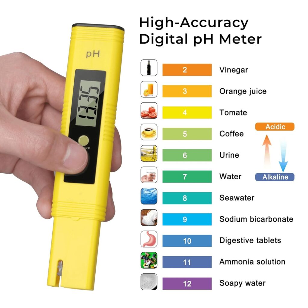 Olis Toy Factory PH Meter for Water Hydroponics-High Accuracy Pocket Size Tester Pen 0.01 with 0-14 Household Tank Pool and Aquarium. Hydroponics Supplies Home Brewing ph Test on Brew