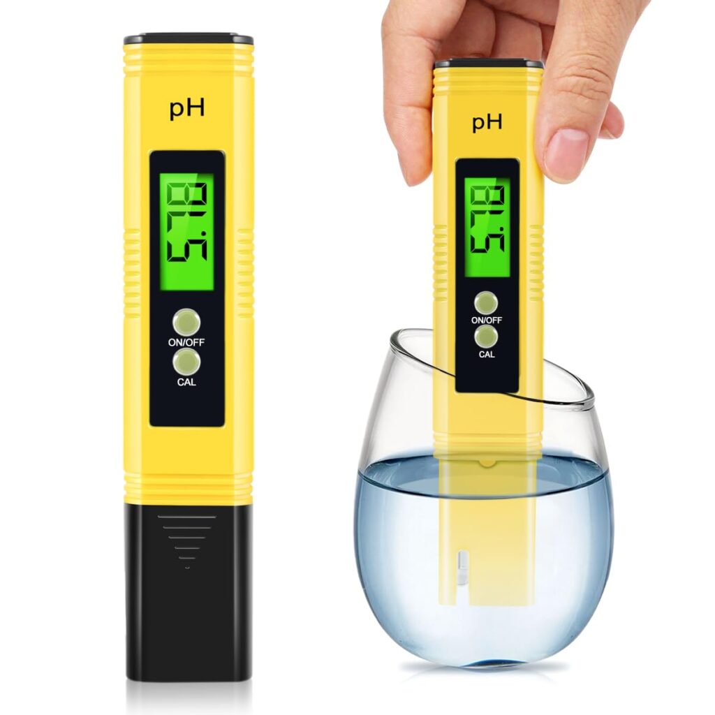 PH Meter, Digital PH Meter for Water, 0.01 High Accuracy PH Tester with 0-14 PH Measurement Range for Hydroponics, Household Drinking, Pool and Aquarium