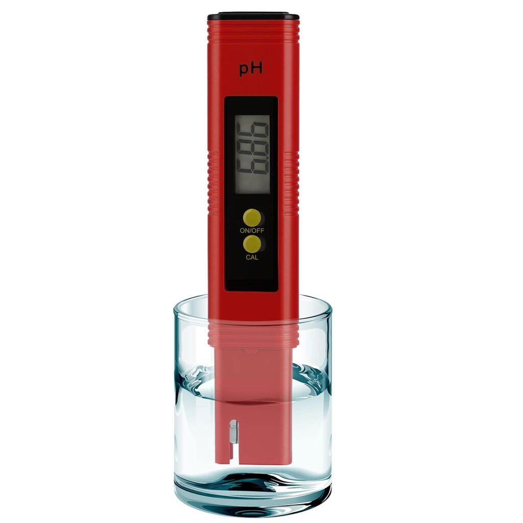 PH Meter for Water Hydroponics Digital PH Tester Pen 0.01 High Accuracy Pocket Size with 0-14 PH Measurement Range for Household Drinking, Pool and Aquarium