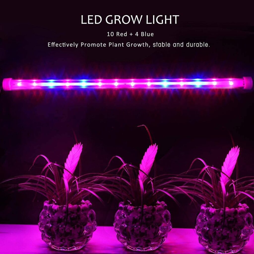 Roleadro Led Grow Light Strips for Indoor Plants, Full Spectrum Auto On  Off T5 Grow Lamp with Timer/Extension Cables Plant Lights Bar 4 Dimmable Levels