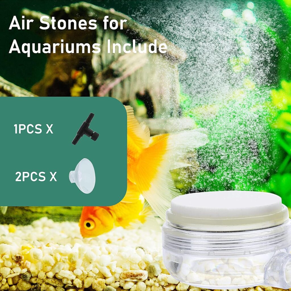 TIESOME Aquarium Air Stone Fish Tank Nano Bubble Stone Kit, with Control Valve Quiet and Suckers Super High Dissolved Oxygen Diffuser Makes Super Tiny Bubbles for Fish Tank and Hydroponic