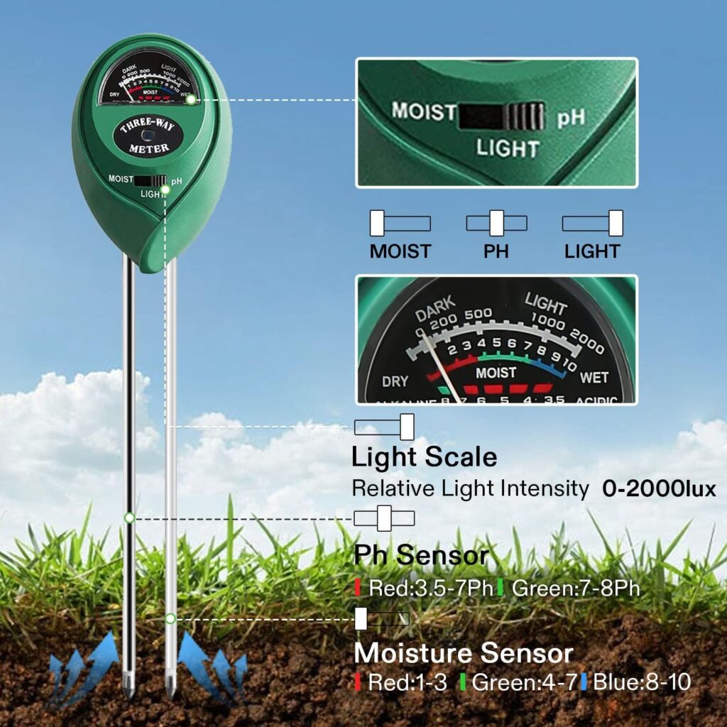 VIVOSUN Digital PH Meter, 3-in-1TDS EC and Temperature Meter, Plant Soil MoistureTester Combo for Home, Garden and Hydroponics