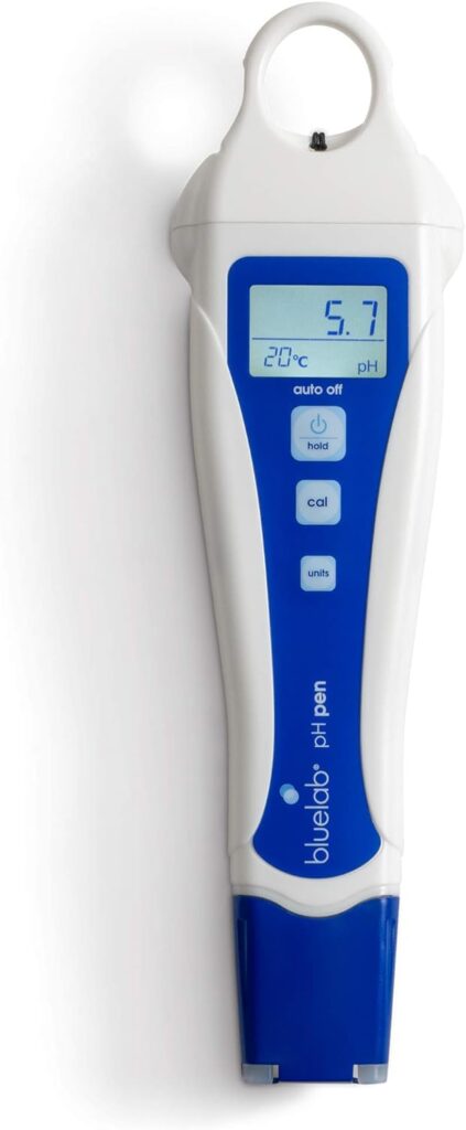 bluelab pH Pen-Digital pH Tester - Reliable  Accurate for High Yield Crops - Hand-Held Meter - Measures pH  Temperature in Solutions and Soil Solutions - Optimize Plant Health  Performance,White