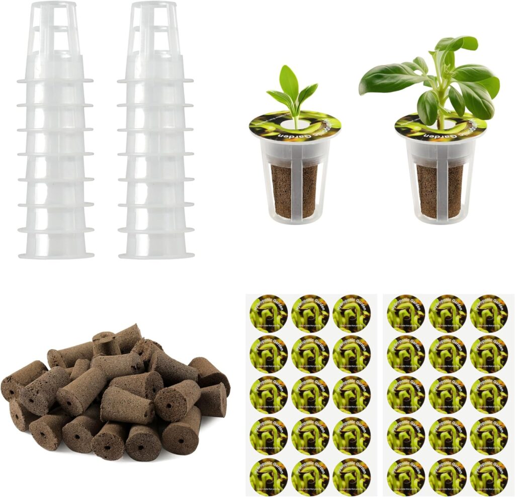 Hydroponic Pods Supplies iFarm 74Pcs : Affordable Grow Anything Kit with 28 Grow Sponges, 16 Grow Baskets, 30 Pod Labels - Compatible with Hydroponics Growing System Indoor Garden from Most Brands