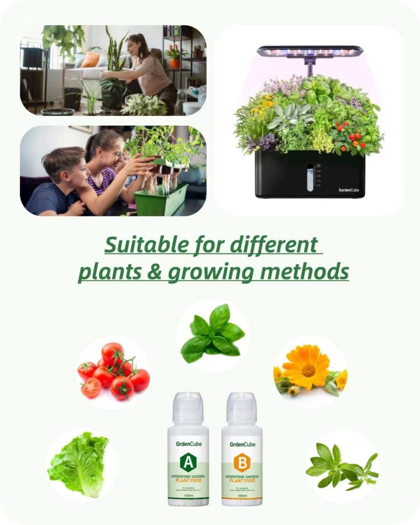 Plant Food Hydroponic Nutrients Supplies: Hydroponics Growing System General AB Water Soluble Solid Fertilizer for Vegetables Fruits Flowers Thrive - Indoor Herb Garden Plants Accessories