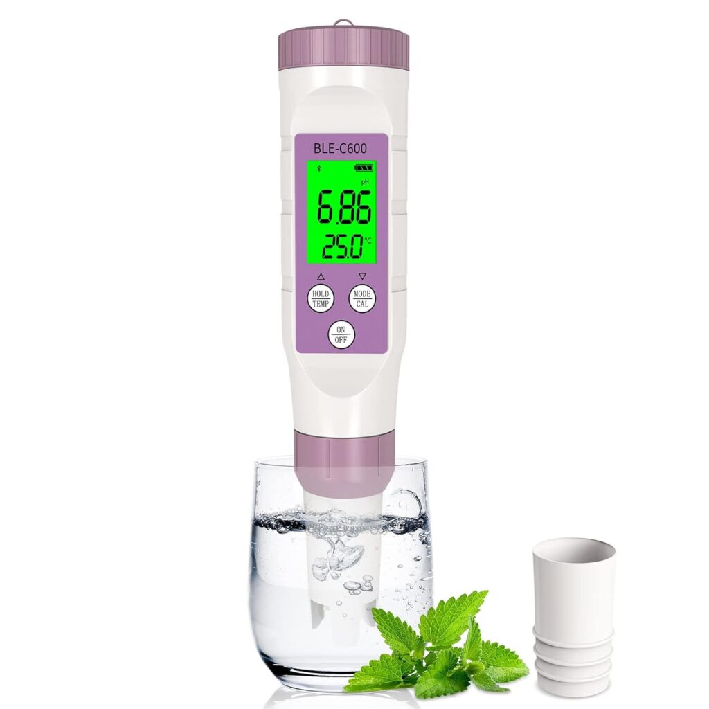 RCYAGO PH Meter, Digital 7 in 1 PH/TDS/EC/ORP/S.G/Salinity/Temp Meter with ATC, 0.01 Resolution High Accuracy PH Tester for Drinking Water, Hydroponics, Fish Tank, Aquarium, Swimming Pool