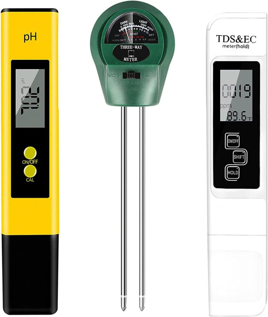 ANTUGLBAR 3 in 1 Soil PH Tester PH Meter, Soil Meter Moisture Meter Combo, TDS PPM Meter PH/EC Tester Digital Kit for Home Water, Hydroponics, Plants Garden Soil and Aquarium Use