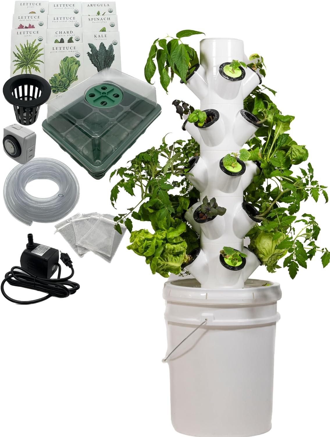 Clarys Hydroponic Aeroponics Tower (20 Plants) Vertical Garden Tower Hydroponic Tower kit Indoor hydroponic Tower Tower hydroponic System Vertical Garden hydroponics