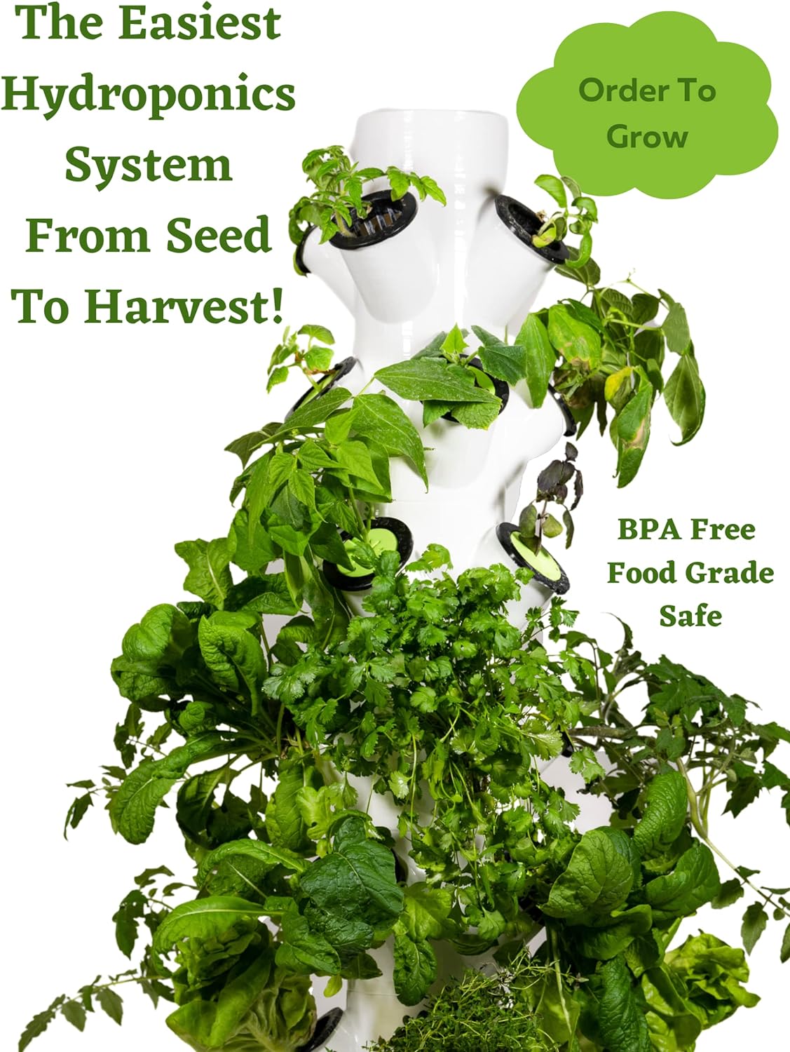 Clarys Hydroponic Aeroponics Tower (20 Plants) Vertical Garden Tower Hydroponic Tower kit Indoor hydroponic Tower Tower hydroponic System Vertical Garden hydroponics