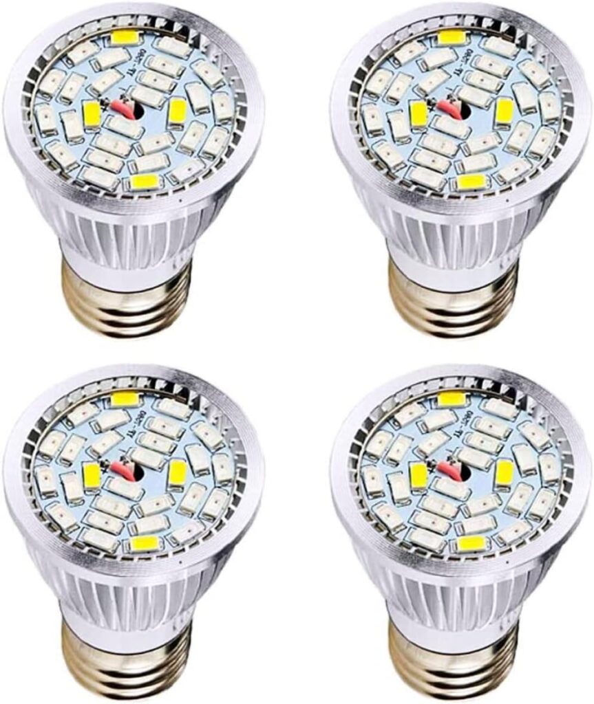 DailyGrowth 28W Full Spectrum LED Grow Light Bulbs E27 E26 (4-Pack) Grow Lamp Plant Light for Hydroponics Greenhouse Organic Indoor Plants