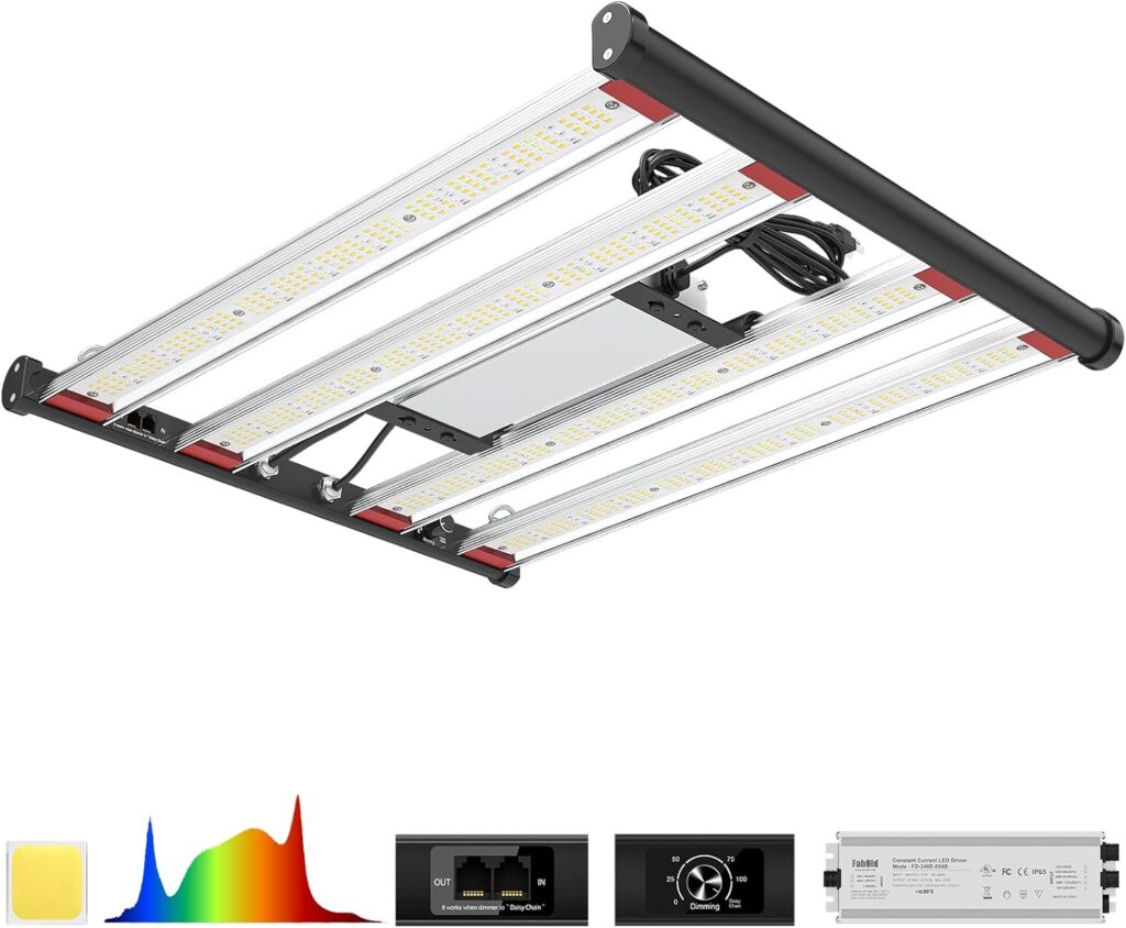 TMLAPY 240Watts Led Grow Lights, Grow Lights for Indoor Plants Full Spectrum with IR UV, Plant Grow Light with Dimmable  Daisy Chain, Growing Lamp for Seedling Vegs in 3x3 Grow Tent Greenhouse