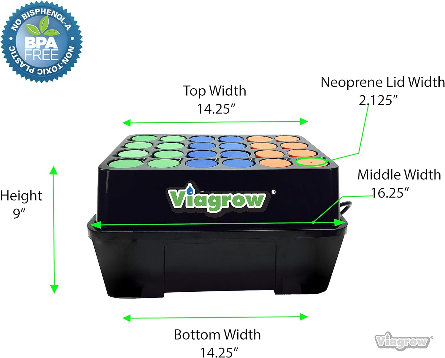 Viagrow VCLN24 Clone Machine 24 Site Aeroponic Hydroponic System, Single, Black