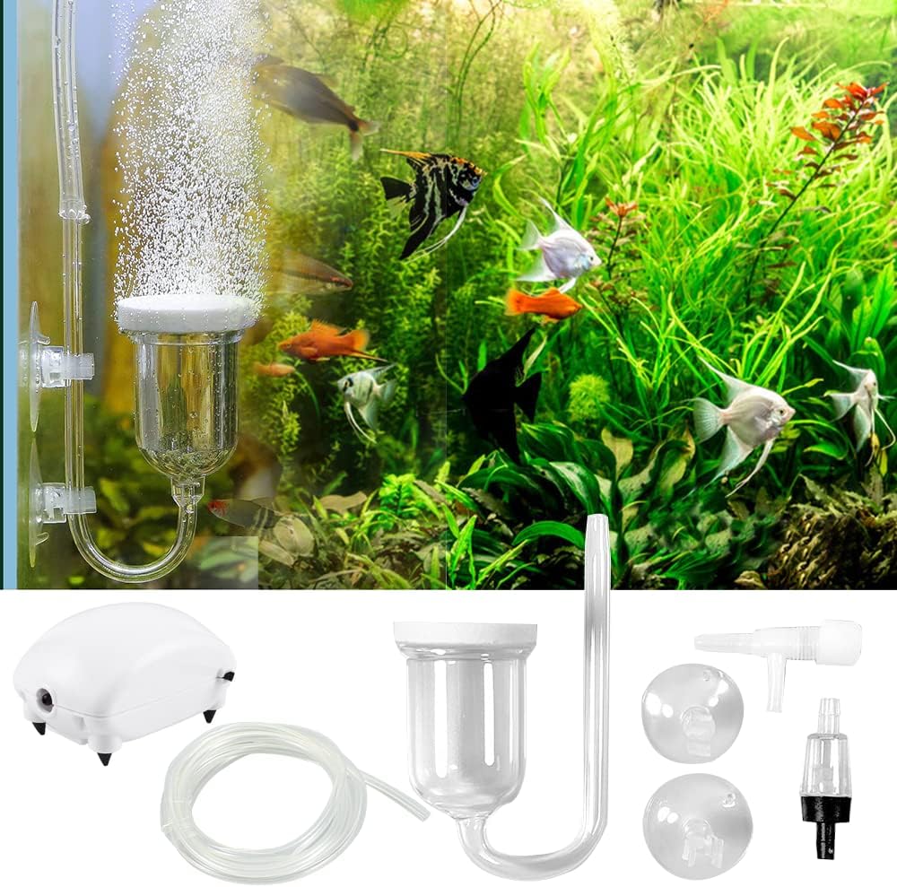 Aquarium Air Stones - Silent Disc Nano Air Disc Bubble Stones, Diffuser Dissolved Oxygen Air Bubble Stones Kit, Silent Oxygen Pump Kit - Aquarium Fish Aquarium Oxygen Pump Kit