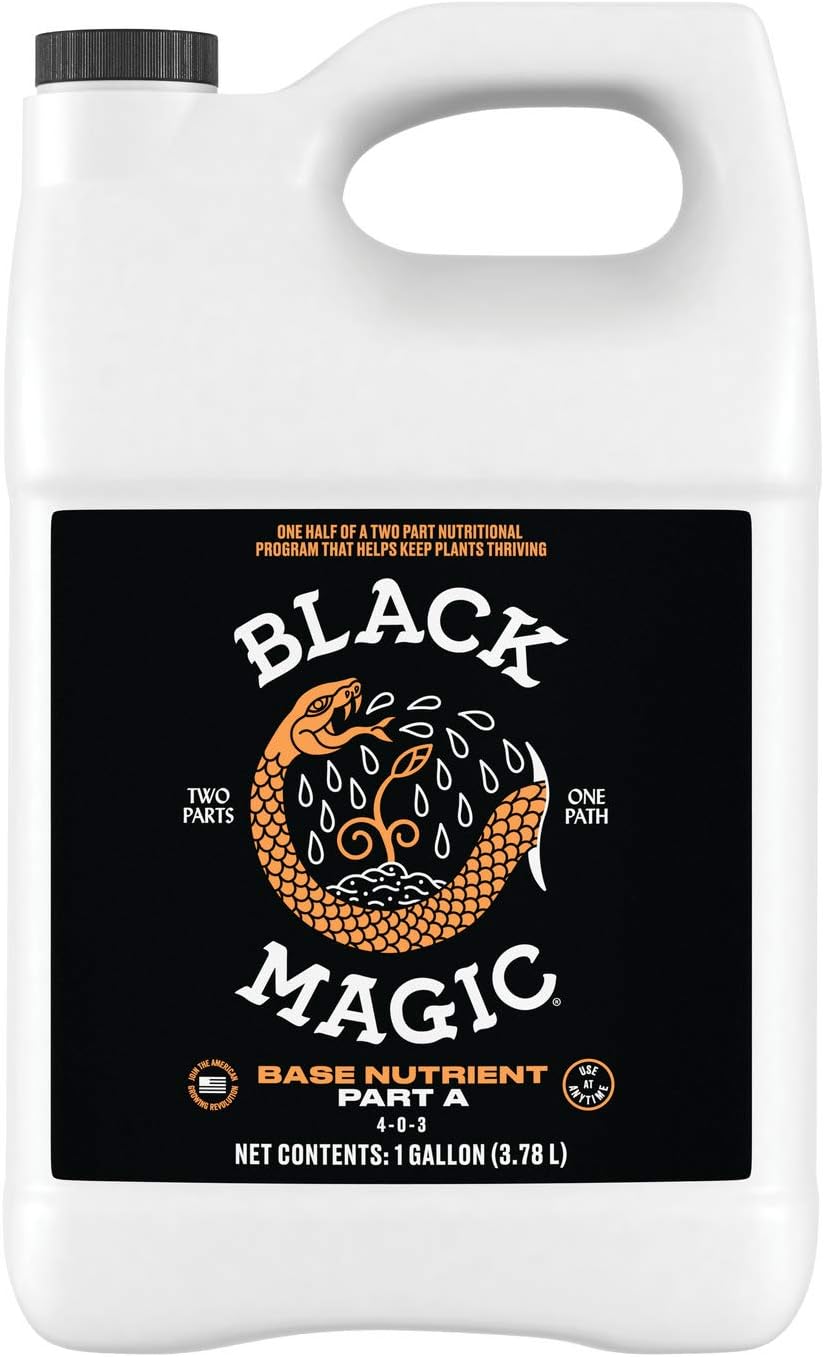 Black Magic Base Nutrient Part A - Liquid Nutrient, One Half of a Two-Part Program, For Hydroponics, 4-0-3, 32 oz.