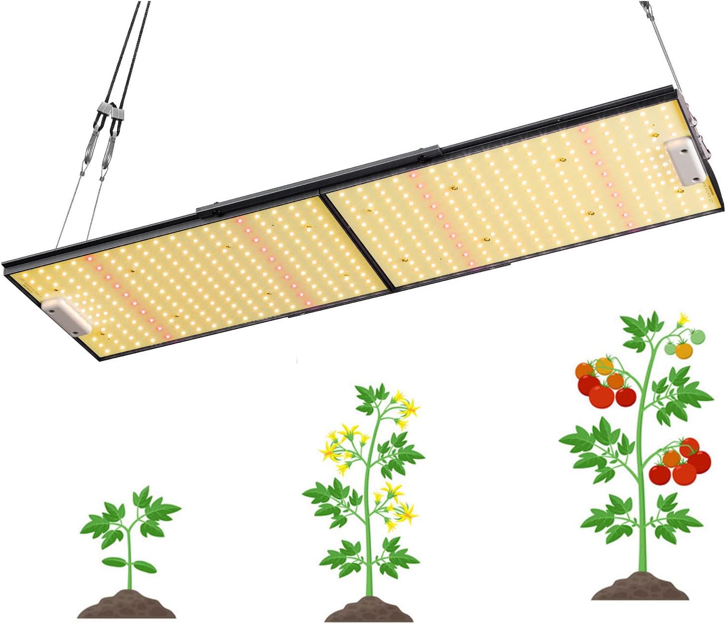 LQB2000 LED Grow Light Use Customise Driver Dimmable Full Spectrum Growing Lamps for Hydroponics Veg Bloom for 2’ x 4’ /3 x 3 Grow Tent