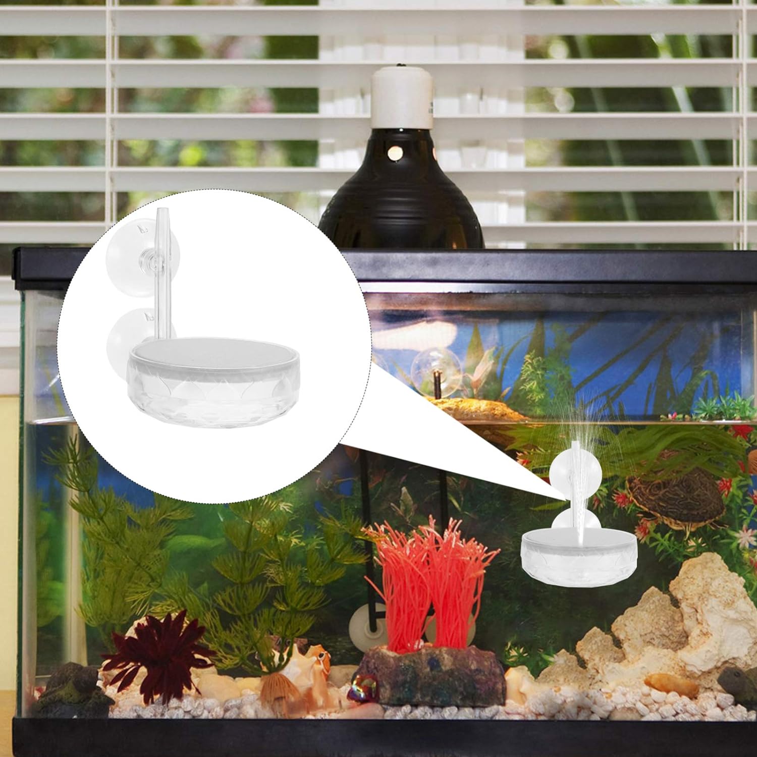 Mipcase 2pcs Fish Tank Bubble Tray Diffuser Decorative Air Kit Air Pump Aquarium Pond Air Stones for Hydroponics Oxygen Diffuser Acrylic Set Grass Tank