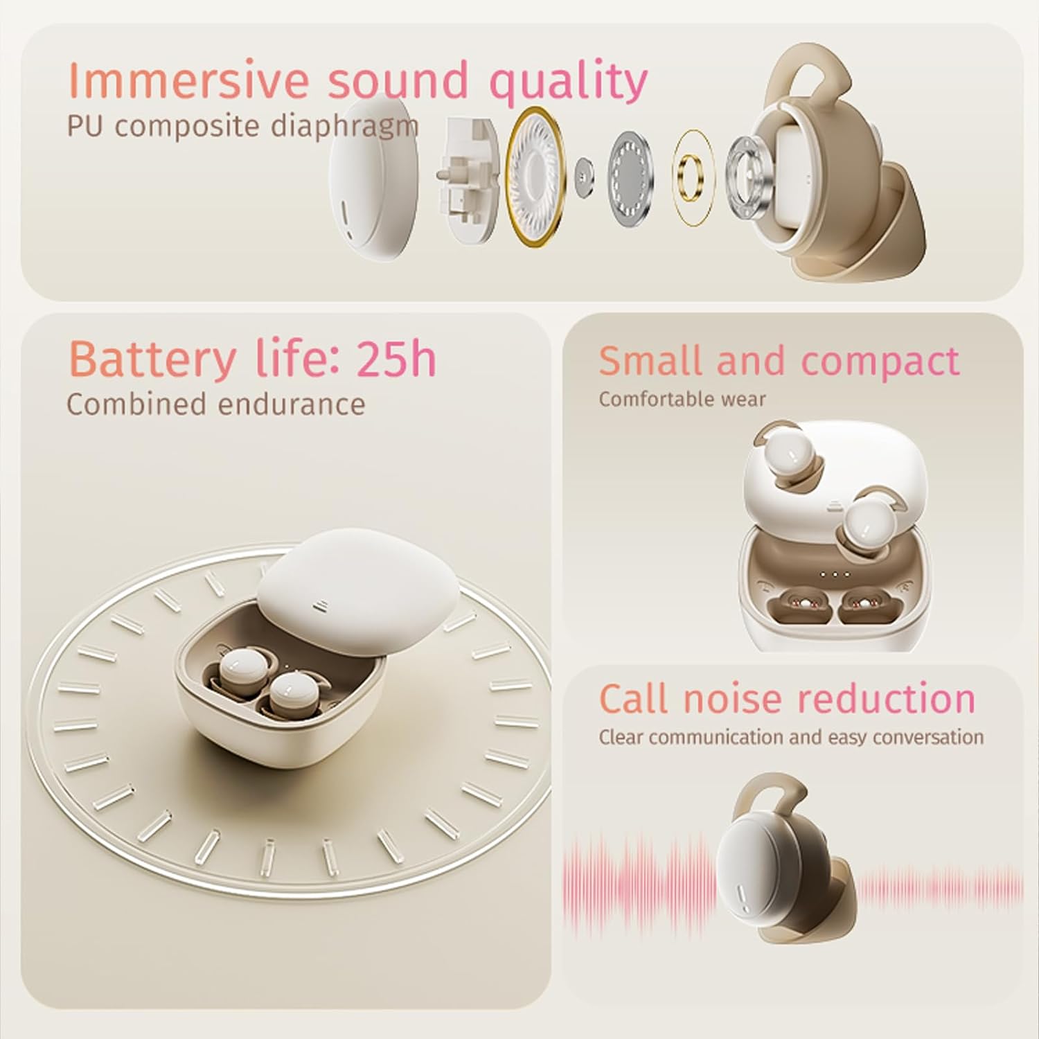 Sleep Earbuds Invisible Sleep Headphones for Side Sleepers,Sleepbuds Comfortable Noise Blocking, Bluetooth 5.3 Wireless Headsets