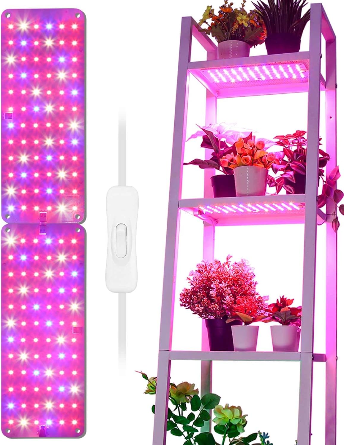 DOMMIA Grow Lights for Indoor Plants, Ultra-Thin Plant Light Invisible Under Cabinet, Full Spectrum Grow Lights with 144 LEDs, LED Grow Light Strip for Indoor Garden Greenhouse Hydroponic Houseplants