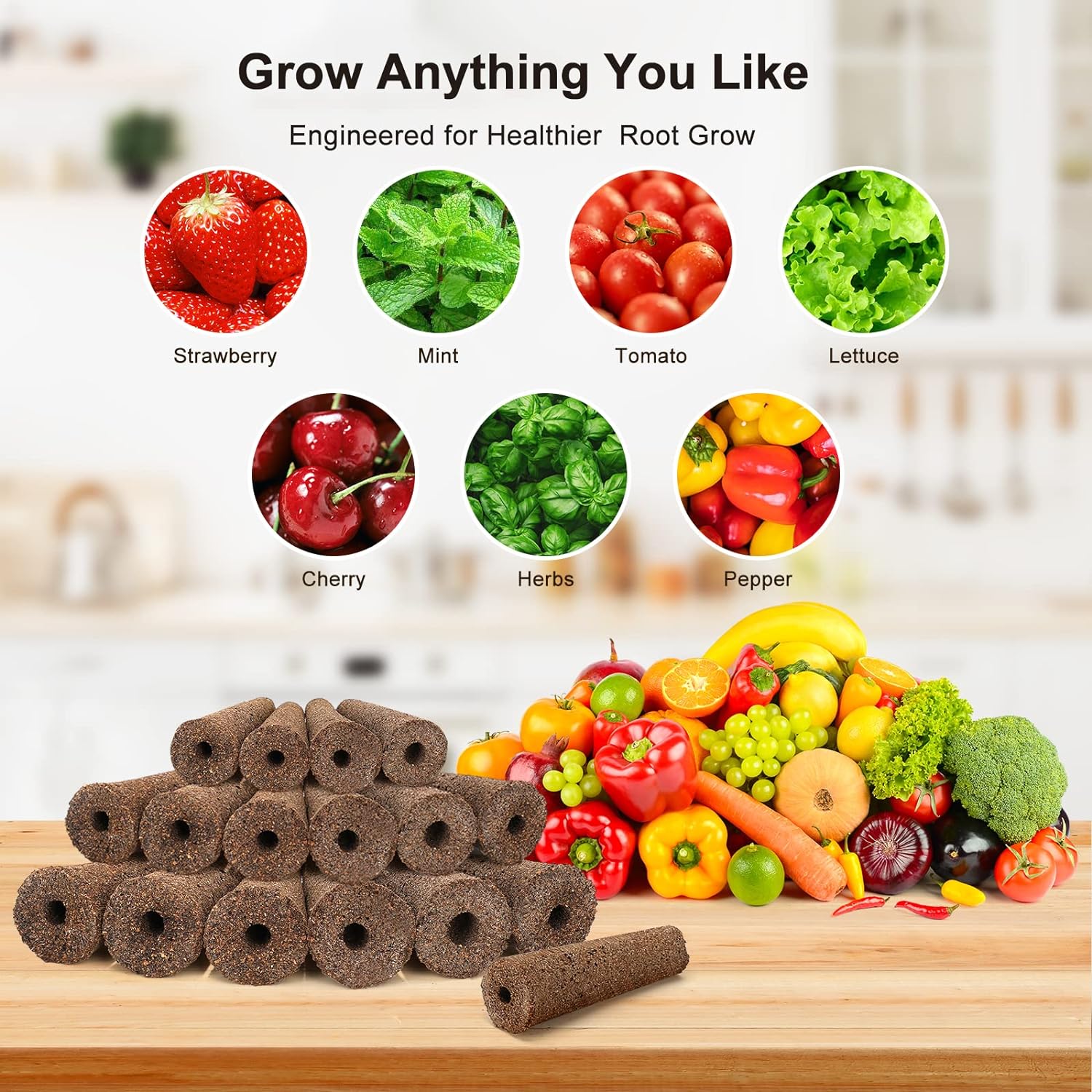 Grow Sponges Replacement for Indoor Garden Hydroponics Growing System, 14 Pcs Root Growth Sponges Compatible with AeroGarden Universal