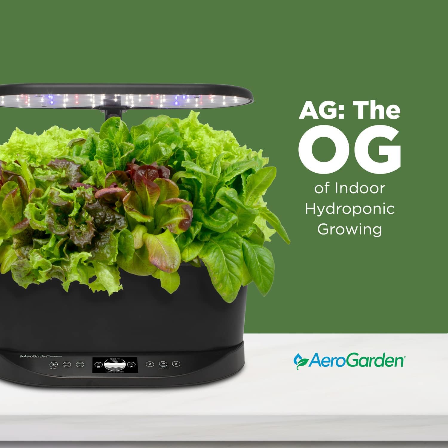 AeroGarden Bounty Basic - Indoor Garden with LED Grow Light, Black