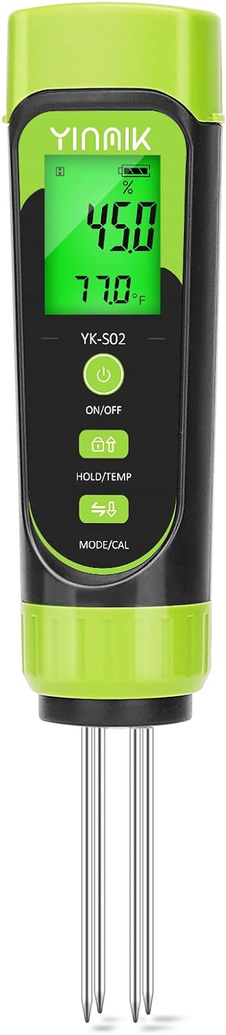 Digital Soil Moisture Meter,Direct Soil EC Meter,3 in 1 Soil Hygrometer EC Indoor Plant Soil Moisture Meter for Water,House Plants,Great Hygrometer for Gardeners,Composters,Farmers,Nurseries