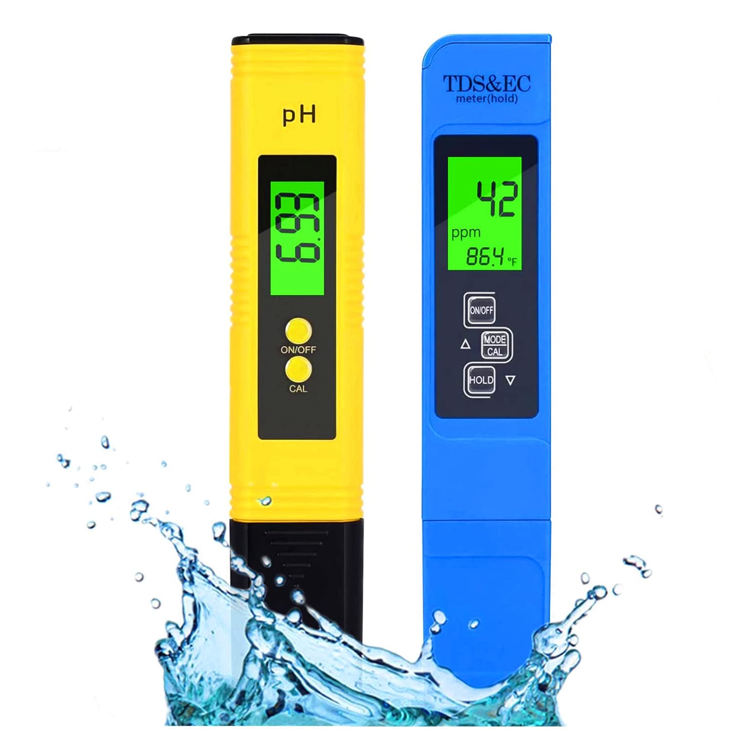 PH Meter TDS Meter Kit, Water pH Meter and 3 in 1 TDSEC Water Tester Combo, ±0.01 pH Accuracy ±2% F.S Accuracy TDS/EC/Temperature Meter,for Hydroponics, Household Drinking, Aquarium
