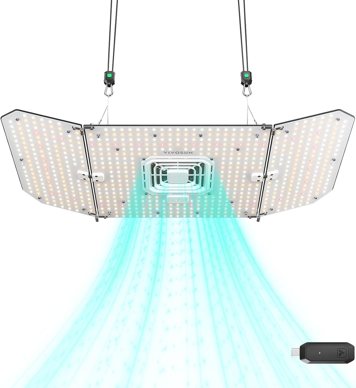 VIVOSUN AeroLight Wing AW200SE, LED Grow Light 200W with Integrated Circulation Fan  GrowHub Controller E25, Compatible with App  E42A, 3x3 Ft. Coverage, Establish an Intelligent Grow Environment