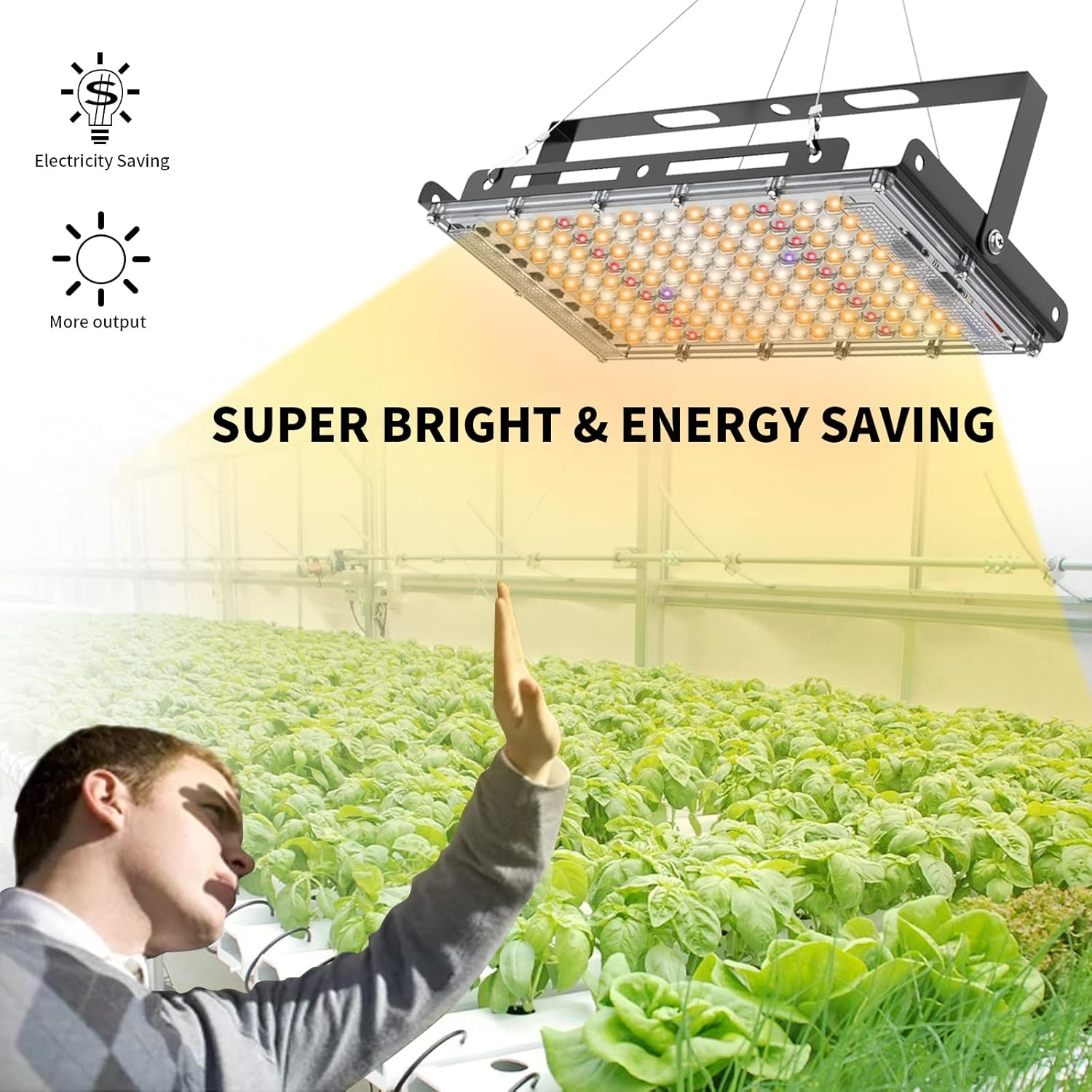 144 LED Full Spectrum Grow Light/ Lamp with On/Off, Suitable for Indoor Plants,Outdoor Gardens,Growing Tents,Greenhouse Planting (A400)