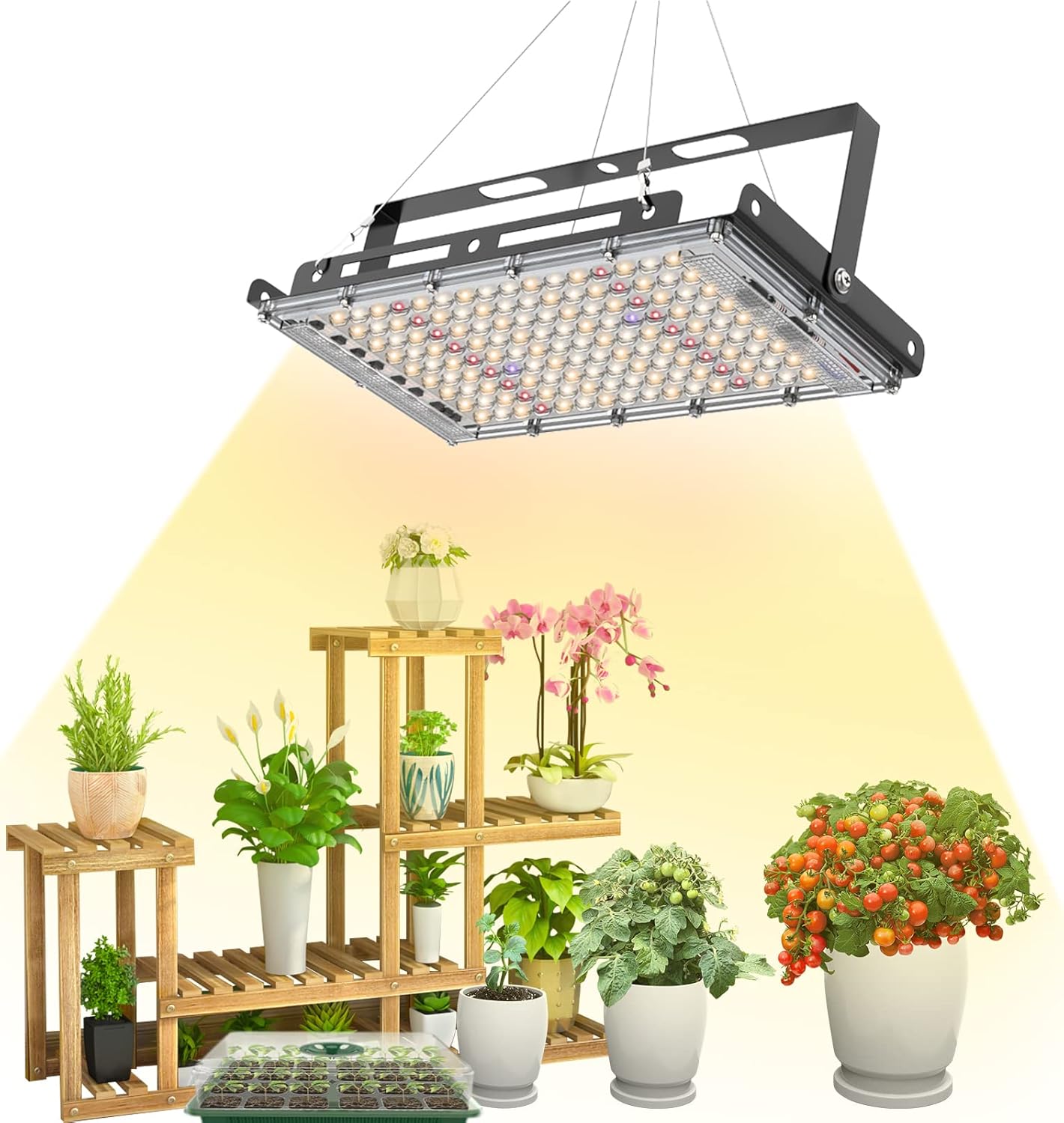 144 LED Full Spectrum Grow Light/ Lamp with On/Off, Suitable for Indoor Plants,Outdoor Gardens,Growing Tents,Greenhouse Planting (A400)